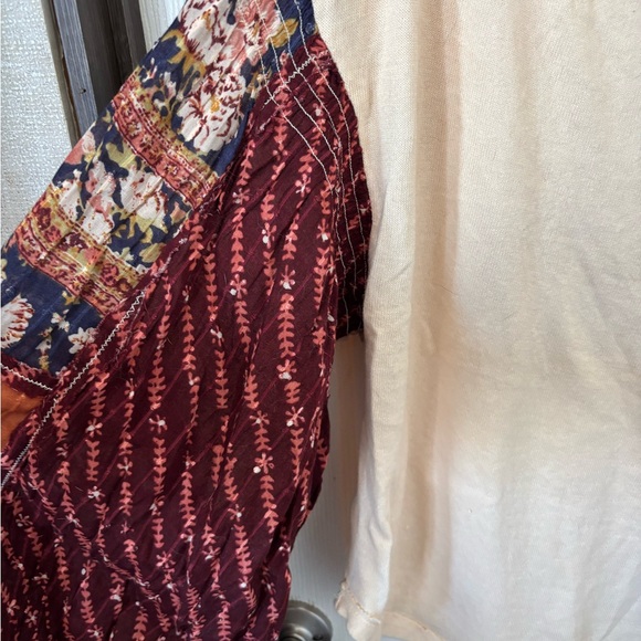 Free People Cream and Brown Boho Blouse - Picture 4 of 4